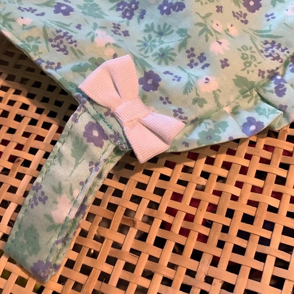 Janie & Jack Newborn Girls Floral Bonnet with Snap Chin Strap